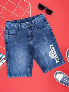 Pantaloons Junior Boys Washed Mid-Rise Denim Shorts