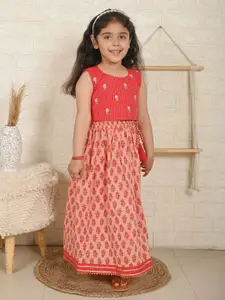 Sangria Girls Embroidered Cotton Ready to Wear Lehenga Choli