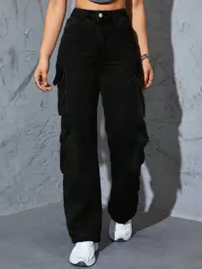 BROADSTAR Women Smart High-Rise Stretchable Cargo Jeans