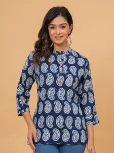 KALINI Women Ethnic Motifs Printed Mandarin Collar Top