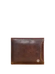 Eske Men Textured Leather Two Fold Wallet
