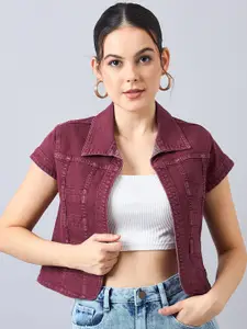 Style Quotient Paneled Cotton Denim Shrug