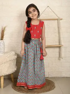 Sangria Girls Embroidered Cotton Ready to Wear Lehenga Choli