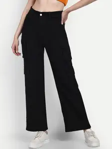 BROADSTAR Women Smart High-Rise Stretchable Cargo Jeans