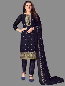 LADY SHOPI Floral Embroidered Thread Work Unstitched Dress Material