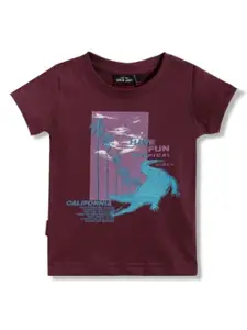 Gini and Jony Boys Graphic Printed Round Neck Cotton T-Shirt