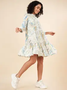 AKKRITI BY PANTALOONS Women Floral Printed  Drop-Waist Dress