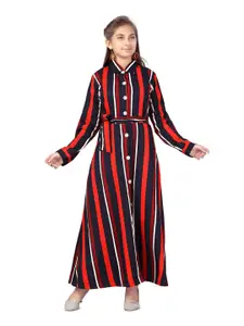 BAESD Girls Striped Long Sleeves Shirt Collar Shirt Dress