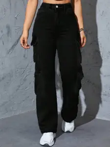 BROADSTAR Women Smart High-Rise Stretchable Cargo Jeans