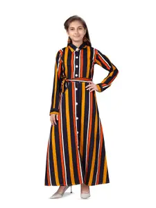BAESD Girls Striped Shirt Midi Dress