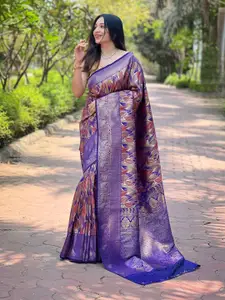 DEVATITHI Ethnic Motifs Zari Saree