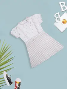 MeeMee Girls Checked A-Line Dress