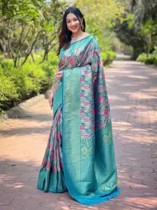 DEVATITHI Floral Zari Silk Blend Saree