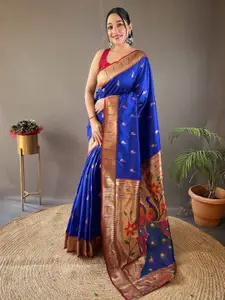 DEVATITHI Woven Design Ethnic Motifs Paithani Zari Saree