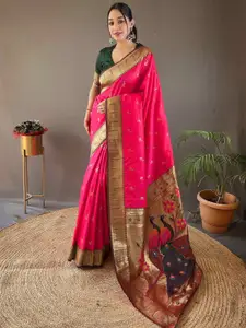 DEVATITHI Woven Design Zari Ethnic Motifs Paithani Saree