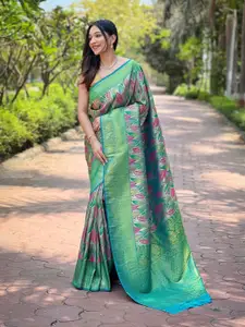 DEVATITHI Woven Design Floral Zari Saree