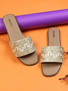 Anouk Women Woven Design Open Toe Flats