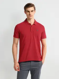Arrow Sport Men Brand Logo Solid Polo Collar Cotton T-Shirt
