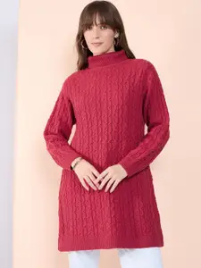 CLAPTON Self Designed Wool High Neck Pull Over Sweater