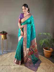 DEVATITHI Woven Design Ethnic Motifs Paithani Zari Saree