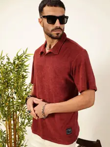 Thomas Scott Men Solid Polo Collar Cotton Relaxed Fit T-shirt