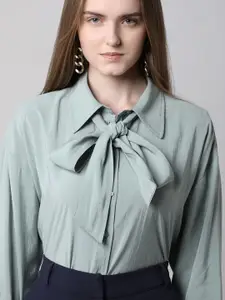 Vero Moda Women Spread Collar Solid Oversized Formal Shirt