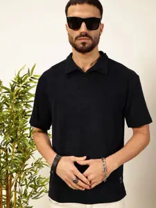 Thomas Scott Men Solid Polo Collar Cotton Relaxed Fit T-shirt