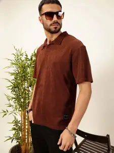 Thomas Scott Men Solid Polo Collar Cotton Relaxed Fit T-shirt