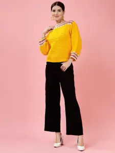 Velvery Women Pullover with Applique Detail