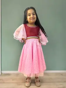 Samsara Couture Girls Embellished Net Ready to Wear Lehenga Choli