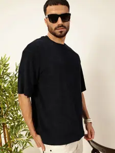 Thomas Scott Men Solid Round Neck Cotton Oversized T-shirt