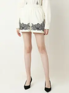 Vero Moda Women Printed High-Rise Cotton Shorts