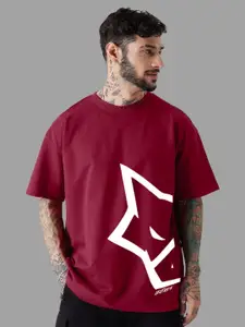 Leotude Men Graphic Printed Round Neck Cotton Oversized T-Shirt