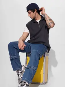 The Souled Store Men Baggy Fit Belted Convertible Jeans