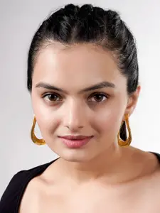 SWASHAA 18K Gold Plated Stainless Steel Contemporary Drop Earrings