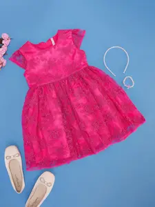 Pantaloons Junior Girls Floral Fit & Flare Dress