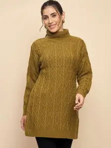 CLAPTON Self Designed Wool High Neck Pull Over Sweater