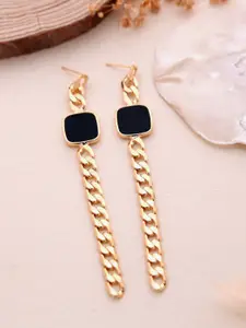 SWASHAA Nichole Chain 18K Gold Plated Stainless Steel Contemporary Drop Earrings