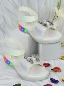 BAESD Girls Bow Detailed LED Sandals