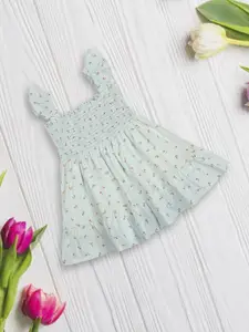 MeeMee Girls Self Design Shoulder Straps Fit & Flare Dress