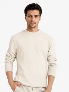 RARE RABBIT Men Round Neck Solid Sweatshirt