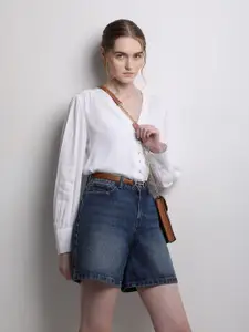 Vero Moda Women Collarless Solid Formal Shirt