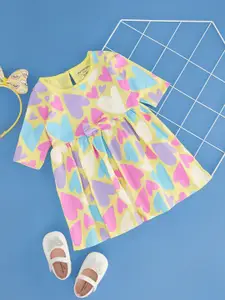 Pantaloons Baby Girls Printed Pure Cotton Fit & Flare Dress