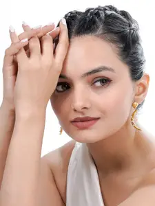 SWASHAA 18K Gold Plated Stainless Steel Contemporary Drop Earrings