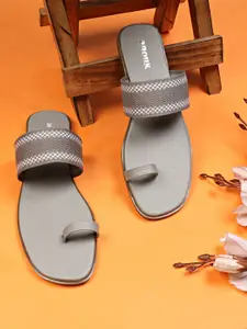 Anouk Women Woven Design One Toe Flats