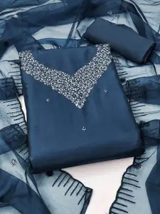 Peachmode Floral Embroidered Sequinned Unstitched Dress Material