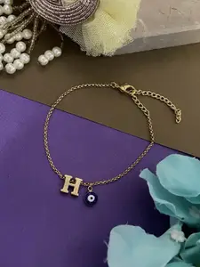 Digital Dress Room Letter H Evil Eye Name Rakhi Bracelet