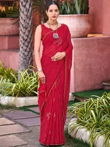 Saree mall Striped Embellished Gotta Patti Sarees