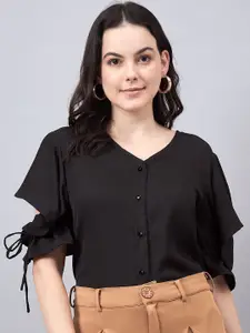 Style Quotient Women Smart Collarless Solid Formal Shirt