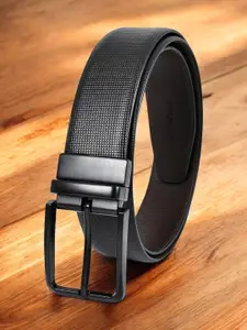 CRUSSET Men Tang Closure Textured Reversible Formal Belt